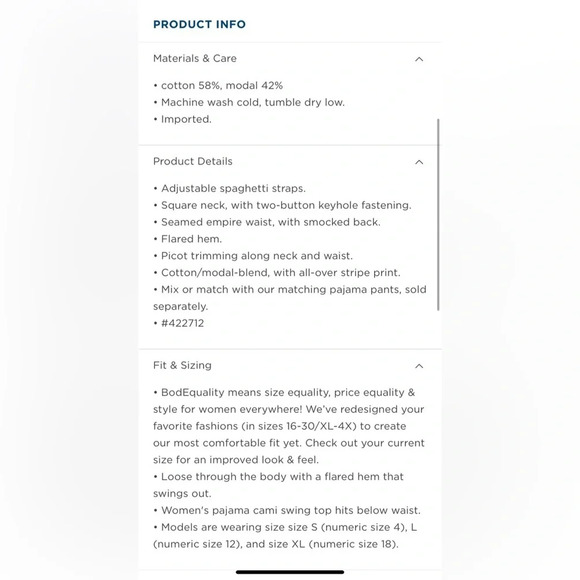 OLD NAVY Striped Smocked Pajama Cami Swing Top in Big Blue Plaid - Picture 8 of 8